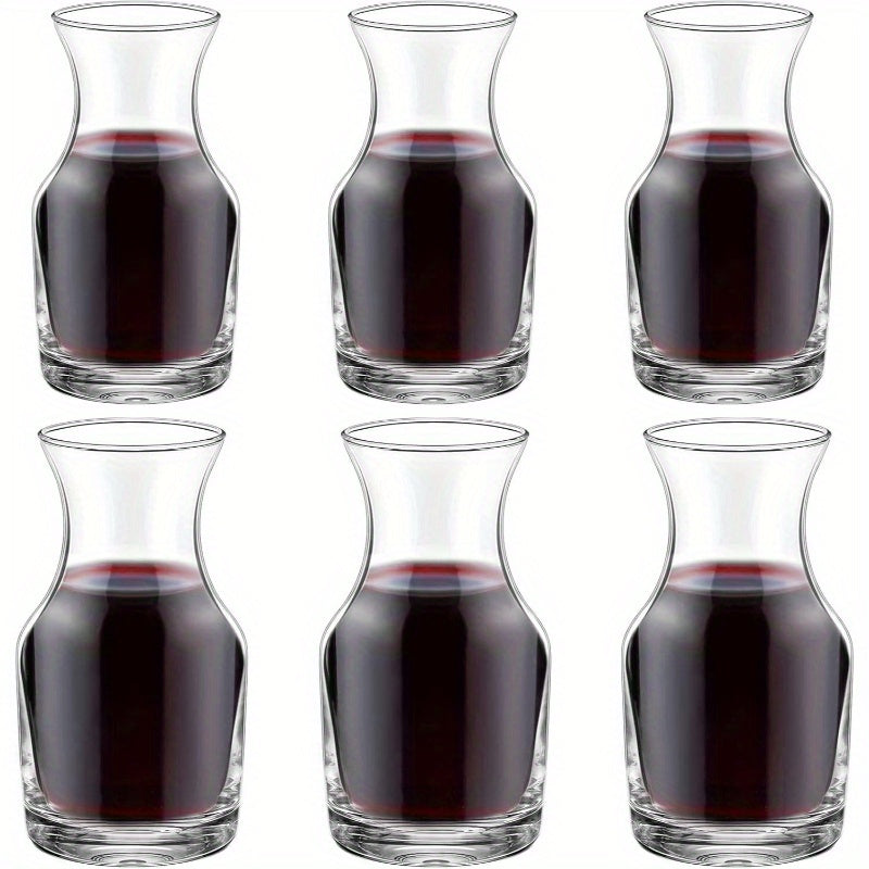 Single Serving Wine Carafe Glass Mini Decanter Individual Wine Decanter Small Carafe for Dinner Parties Tastings Bars Restaurants, 6.5 Oz, 7.7 Oz6 Pack