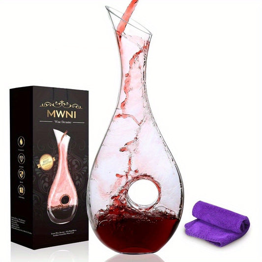 Wine Decanters, 1.2 Liters Crystal Glass Red Wine Decanter Set, Used as Aerator, Glass Carafe Acssories, Gifts