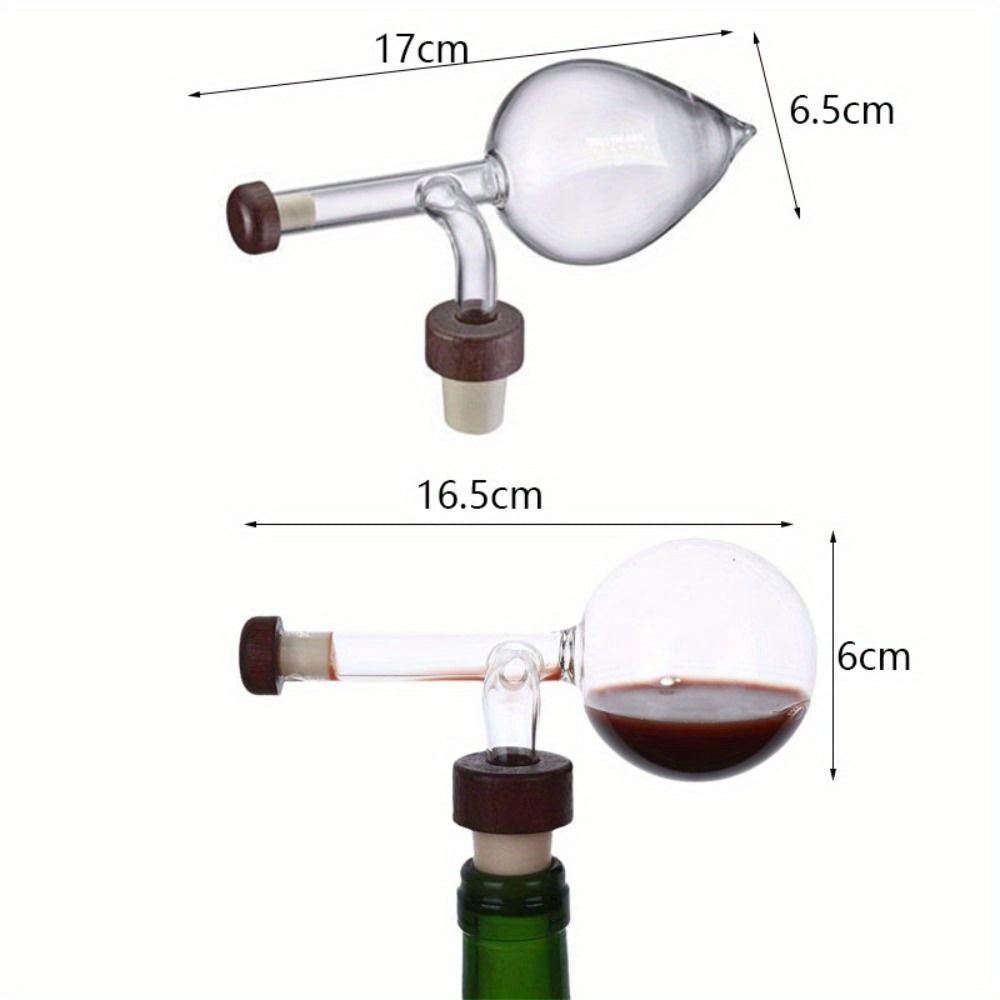 Glass Quick Wine Decanter Spout Sobering Device Clear Round\u002FPeach Shaped Wine Aerator Professional Wine Bottle Pourer Winery