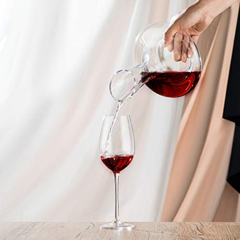 YouYah 100 Crystal Wine Decanter Set with Stand Stopper Brush and Beads Red Wine Carafe Handblown Gift and Accory