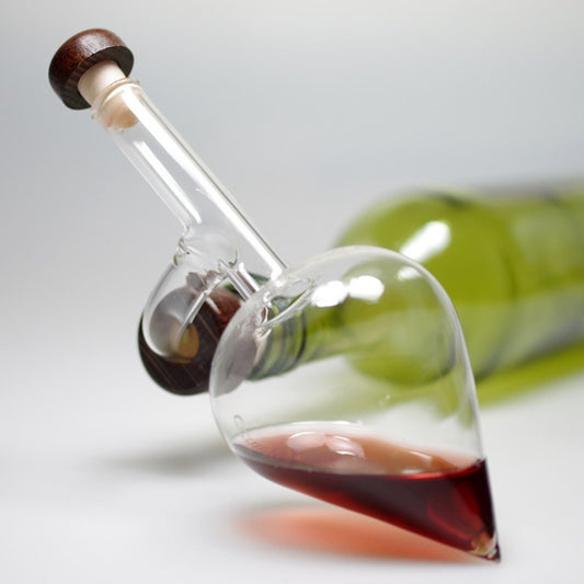 Glass Quick Wine Decanter Spout Sobering Device Clear Round\u002FPeach Shaped Wine Aerator Professional Wine Bottle Pourer Winery