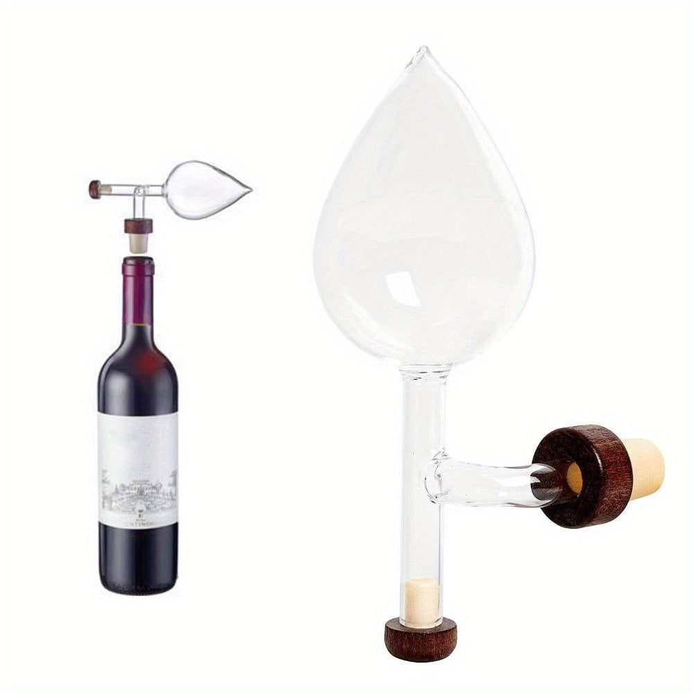 Glass Quick Wine Decanter Spout Sobering Device Clear Round\u002FPeach Shaped Wine Aerator Professional Wine Bottle Pourer Winery