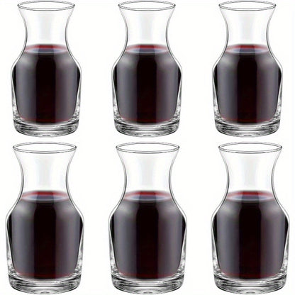 Single Serving Wine Carafe Glass Mini Decanter Individual Wine Decanter Small Carafe for Dinner Parties Tastings Bars Restaurants, 6.5 Oz, 7.7 Oz6 Pack