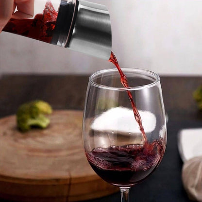 60oz Hand Blown Crystal Wine Decanter with Aerator - Elegant Tapered Design for Enhanced Aroma & Flavor, Durable Clear Glass Decanting Cup - Perfect Anniversary Gift for Wine Lovers, Sophisticated Design, Leadfree Glass