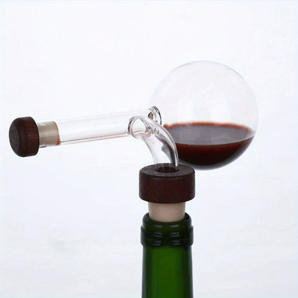 Glass Quick Wine Decanter Spout Sobering Device Clear Round\u002FPeach Shaped Wine Aerator Professional Wine Bottle Pourer Winery