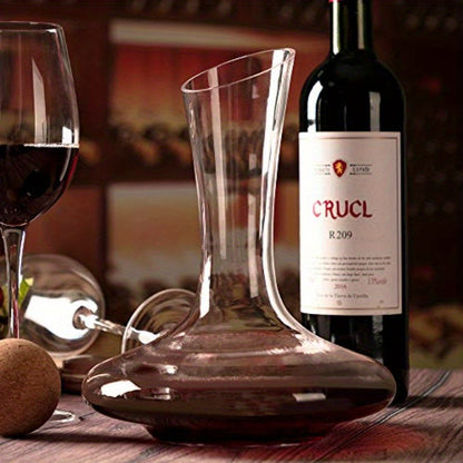 YouYah 100 Crystal Wine Decanter Set with Stand Stopper Brush and Beads Red Wine Carafe Handblown Gift and Accory