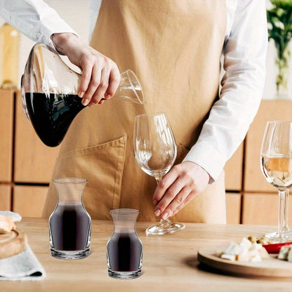Single Serving Wine Carafe Glass Mini Decanter Individual Wine Decanter Small Carafe for Dinner Parties Tastings Bars Restaurants, 6.5 Oz, 7.7 Oz6 Pack