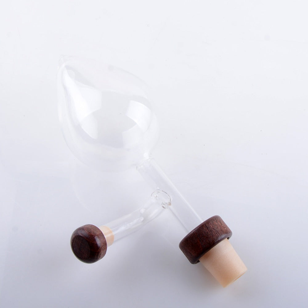 Glass Quick Wine Decanter Spout Sobering Device Clear Round\u002FPeach Shaped Wine Aerator Professional Wine Bottle Pourer Winery
