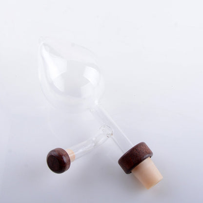 Glass Quick Wine Decanter Spout Sobering Device Clear Round\u002FPeach Shaped Wine Aerator Professional Wine Bottle Pourer Winery