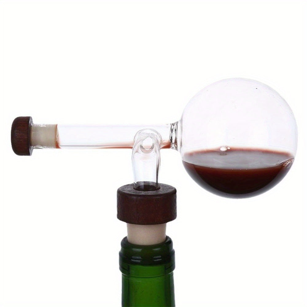 Glass Quick Wine Decanter Spout Sobering Device Clear Round\u002FPeach Shaped Wine Aerator Professional Wine Bottle Pourer Winery