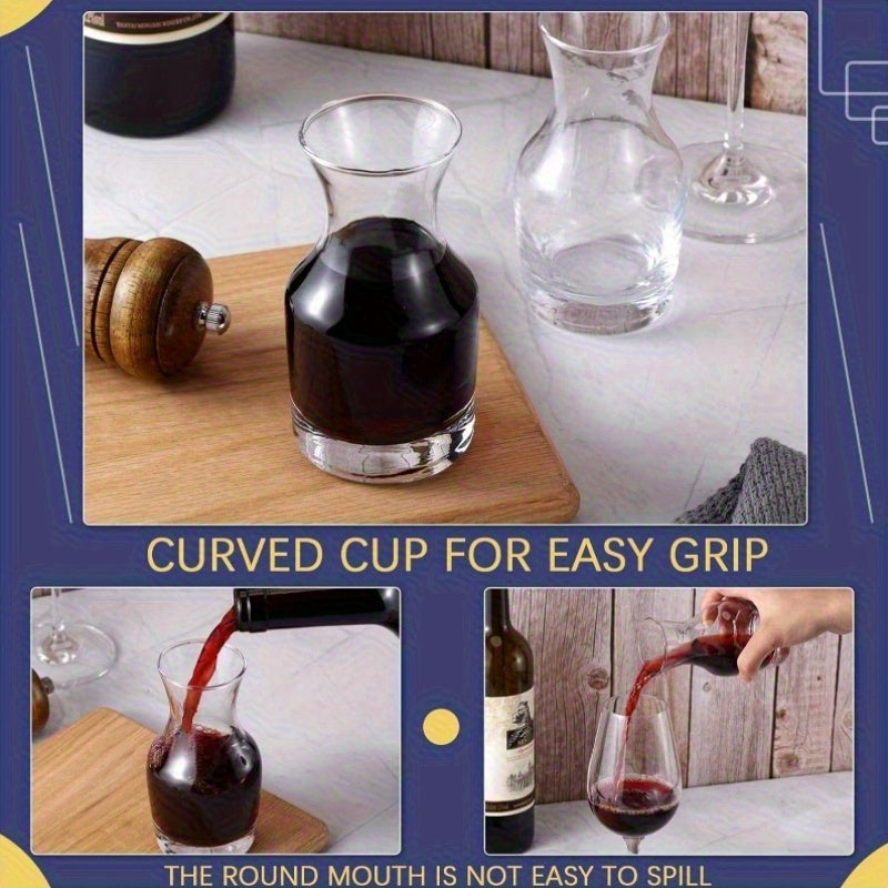 Single Serving Wine Carafe Glass Mini Decanter Individual Wine Decanter Small Carafe for Dinner Parties Tastings Bars Restaurants, 6.5 Oz, 7.7 Oz6 Pack