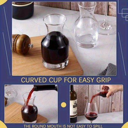 Single Serving Wine Carafe Glass Mini Decanter Individual Wine Decanter Small Carafe for Dinner Parties Tastings Bars Restaurants, 6.5 Oz, 7.7 Oz6 Pack