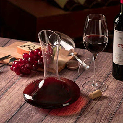 YouYah 100 Crystal Wine Decanter Set with Stand Stopper Brush and Beads Red Wine Carafe Handblown Gift and Accory